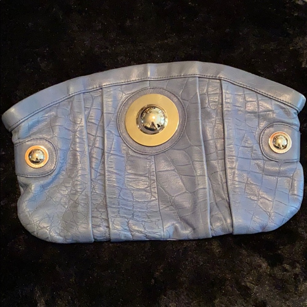 Gusto- blue gray clutch with silver detail